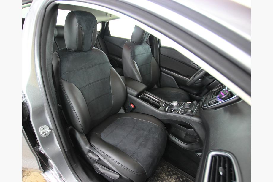 Chrysler 200 II 2014–2017 Auto sēdekļu pārvalki eko āda+audums+Alcantara Antara A001 (pilns salona komplekts) Image