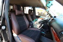 Toyota Land Cruiser Prado 120 2002–2009 Auto sēdekļu pārvalki eko āda + audums + Alcantara Antara A088 (pilns salons) foto 4