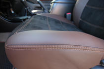 Toyota Land Cruiser Prado 120 2002–2009 Auto sēdekļu pārvalki eko āda + audums + Alcantara Antara A088 (pilns salons) foto 22