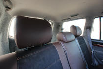 Toyota Land Cruiser Prado 120 2002–2009 Auto sēdekļu pārvalki eko āda + audums + Alcantara Antara A088 (pilns salons) foto 15