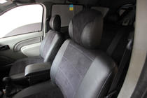 Renault Logan I 2005–2008 Auto sēdekļu pārvalki eko āda+audums+Alcantara Antara A001 (pilns salona komplekts) foto 6