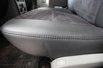 Renault Logan I 2005–2008 Auto sēdekļu pārvalki eko āda+audums+Alcantara Antara A001 (pilns salona komplekts) foto 2