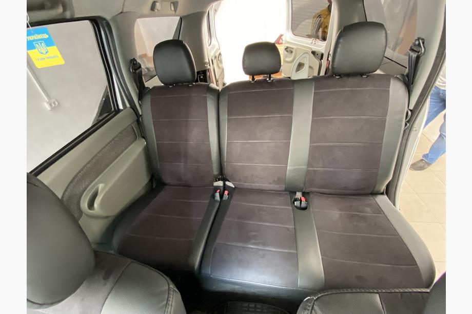 Dacia Logan I 2005–2008 Auto sēdekļu pārvalki eko āda+audums+Alcantara Antara A001 (pilns salona komplekts) Foto 5