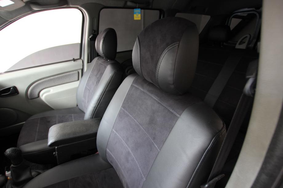 Dacia Logan I 2005–2008 Auto sēdekļu pārvalki eko āda+audums+Alcantara Antara A001 (pilns salona komplekts) Foto 2