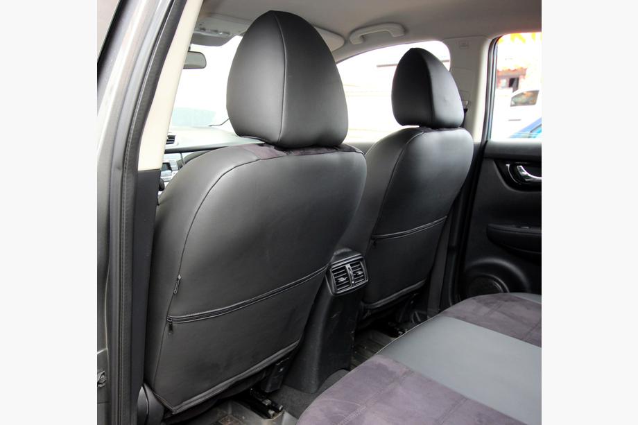 Nissan Qashqai 2014–2021 Auto sēdekļu pārvalki eko āda+audums+Alcantara Antara A001 (pilns salona komplekts) Foto 6