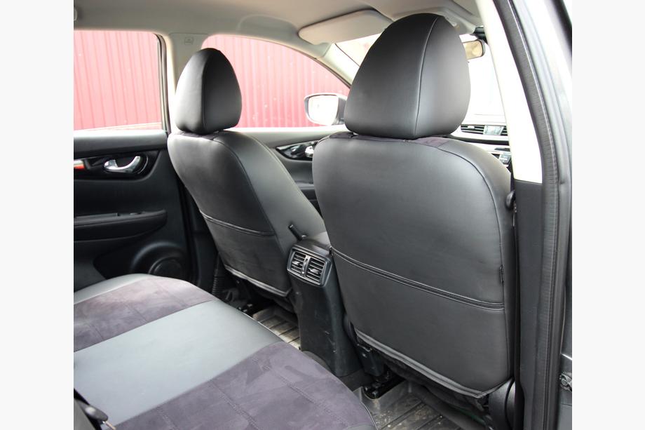 Nissan Qashqai 2014–2021 Auto sēdekļu pārvalki eko āda+audums+Alcantara Antara A001 (pilns salona komplekts) Foto 8