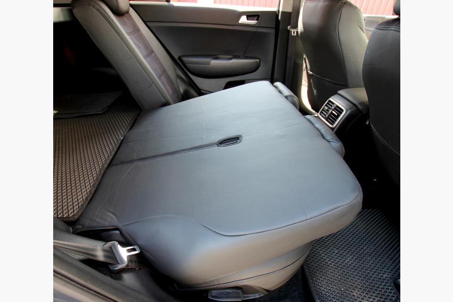 Kia Sportage 2015–2021 Auto sēdekļu pārvalki eko āda+audums+Alcantara Antara A001 (pilns salona komplekts) Foto 4