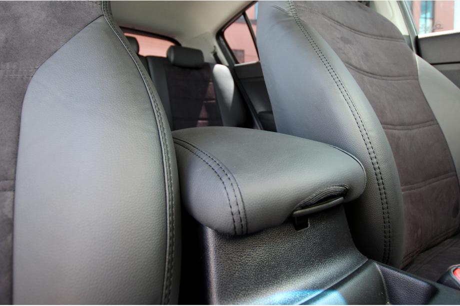 Kia Sportage 2015–2021 Auto sēdekļu pārvalki eko āda+audums+Alcantara Antara A001 (pilns salona komplekts) Foto 16