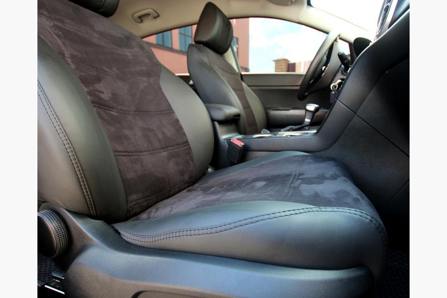 Kia Sportage 2015–2021 Auto sēdekļu pārvalki eko āda+audums+Alcantara Antara A001 (pilns salona komplekts) Foto 17