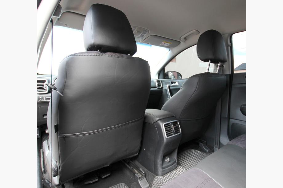 Kia Sportage 2015–2021 Auto sēdekļu pārvalki eko āda+audums+Alcantara Antara A001 (pilns salona komplekts) Foto 10