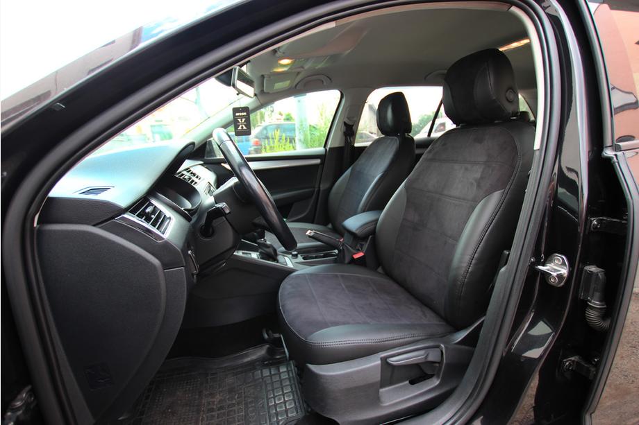 Skoda Octavia III A7 2013–2019 Auto sēdekļu pārvalki eko āda+audums+Alcantara Antara A001 (pilns salona komplekts) Foto 5