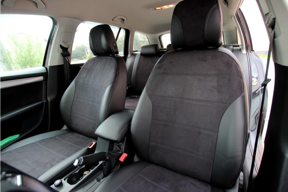Skoda Octavia III A7 2013–2019 Auto sēdekļu pārvalki eko āda+audums+Alcantara Antara A001 (pilns salona komplekts) Foto 12