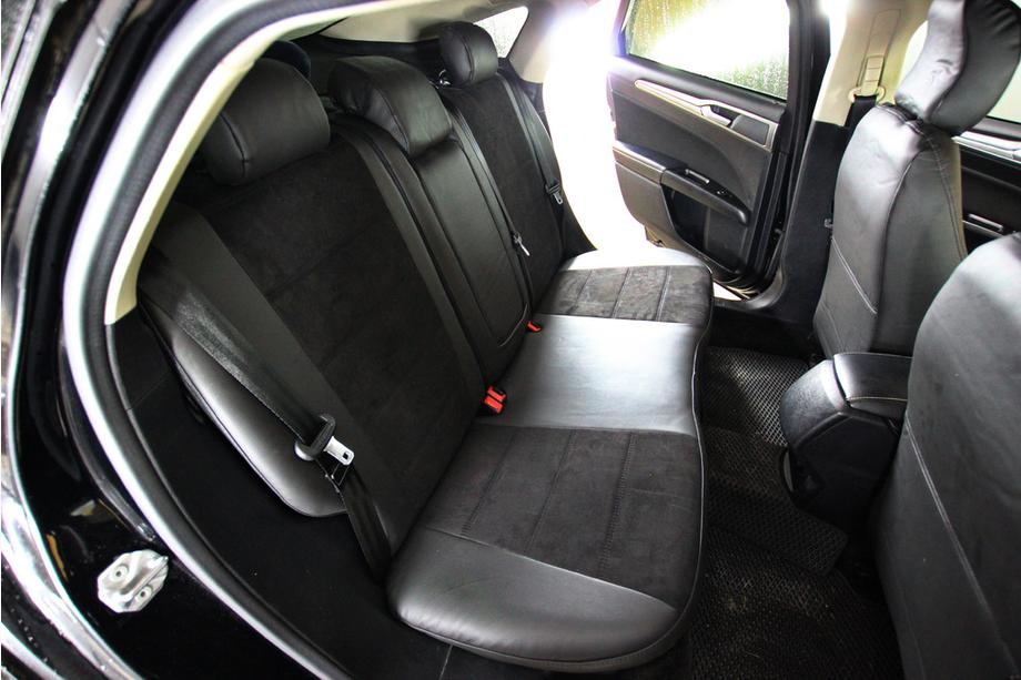 Ford Fusion 2012–2020 Auto sēdekļu pārvalki eko āda+audums+Alcantara Antara A001 (pilns salona komplekts) Foto 2