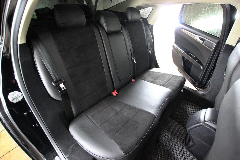 Ford Fusion 2012–2020 Auto sēdekļu pārvalki eko āda+audums+Alcantara Antara A001 (pilns salona komplekts) Foto 3