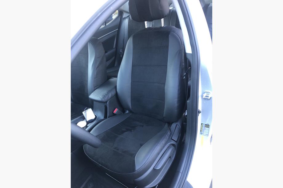 Hyundai Elantra (AD) 2015–2020 Auto sēdekļu pārvalki eko āda+audums+Alcantara Antara A001 (pilns salona komplekts) Foto 1