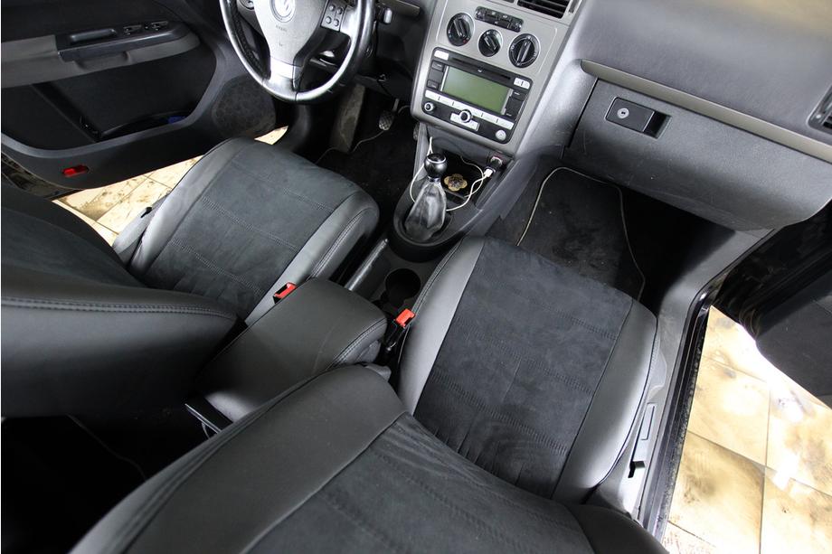 Volkswagen Touran 2003–2010 Auto sēdekļu pārvalki eko āda+audums+Alcantara Antara A001 (pilns salona komplekts) Foto 8