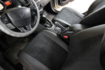 Renault Megane III 2009–2016 Auto sēdekļu pārvalki eko āda+audums+Alcantara Antara A001 (pilns salona komplekts) foto 5