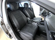 Renault Megane III 2009–2016 Auto sēdekļu pārvalki eko āda+audums+Alcantara Antara A001 (pilns salona komplekts) foto 1