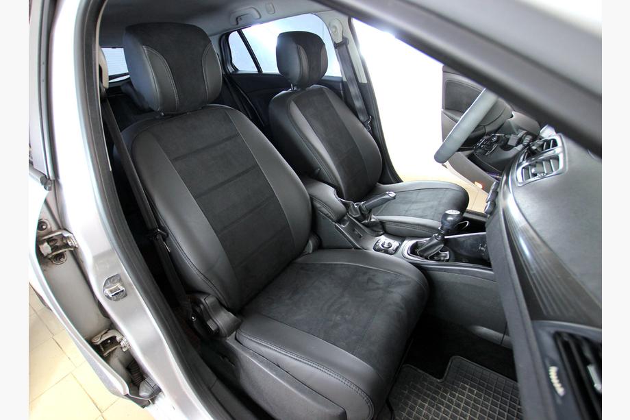 Renault Megane III 2009–2016 Auto sēdekļu pārvalki eko āda+audums+Alcantara Antara A001 (pilns salona komplekts) Image