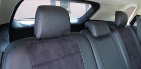 Ford Edge 2014–2024 Auto sēdekļu pārvalki eko āda+audums+Alcantara Antara A001 (pilns salona komplekts) foto 7