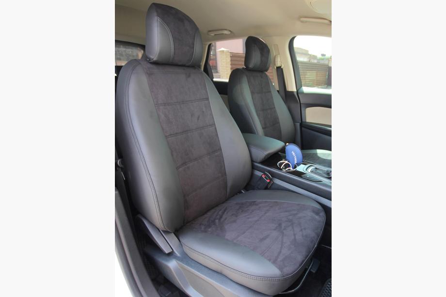 Ford Edge 2014–2024 Auto sēdekļu pārvalki eko āda+audums+Alcantara Antara A001 (pilns salona komplekts) Image