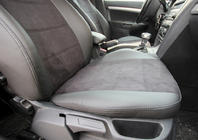 Skoda Octavia II A5 2010–2013 Auto sēdekļu pārvalki eko āda+audums+Alcantara Antara A001 (pilns salona komplekts) foto 21