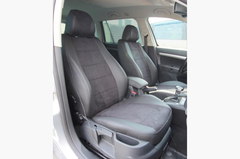 Skoda Octavia II A5 2010–2013 Auto sēdekļu pārvalki eko āda+audums+Alcantara Antara A001 (pilns salona komplekts) Image