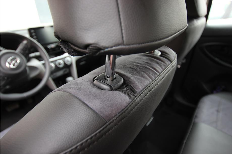Toyota Yaris/Yaris Cross (XP210) 2020– Auto sēdekļu pārvalki eko āda+audums+Alcantara Antara A001 (pilns salona komplekts) Foto 8