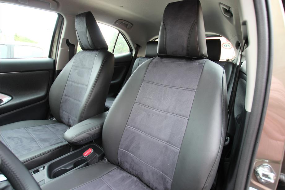 Toyota Yaris/Yaris Cross (XP210) 2020– Auto sēdekļu pārvalki eko āda+audums+Alcantara Antara A001 (pilns salona komplekts) Foto 12