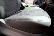 Volkswagen Caddy 2010–2015 Auto sēdekļu pārvalki ekoāda + audums + alkantara Antara A001b (pilns salons) foto 13