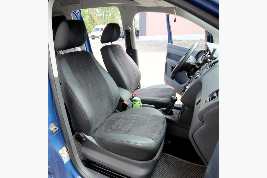 Volkswagen Caddy 2010–2015 Auto sēdekļu pārvalki ekoāda + audums + alkantara Antara A001b (pilns salons) Image