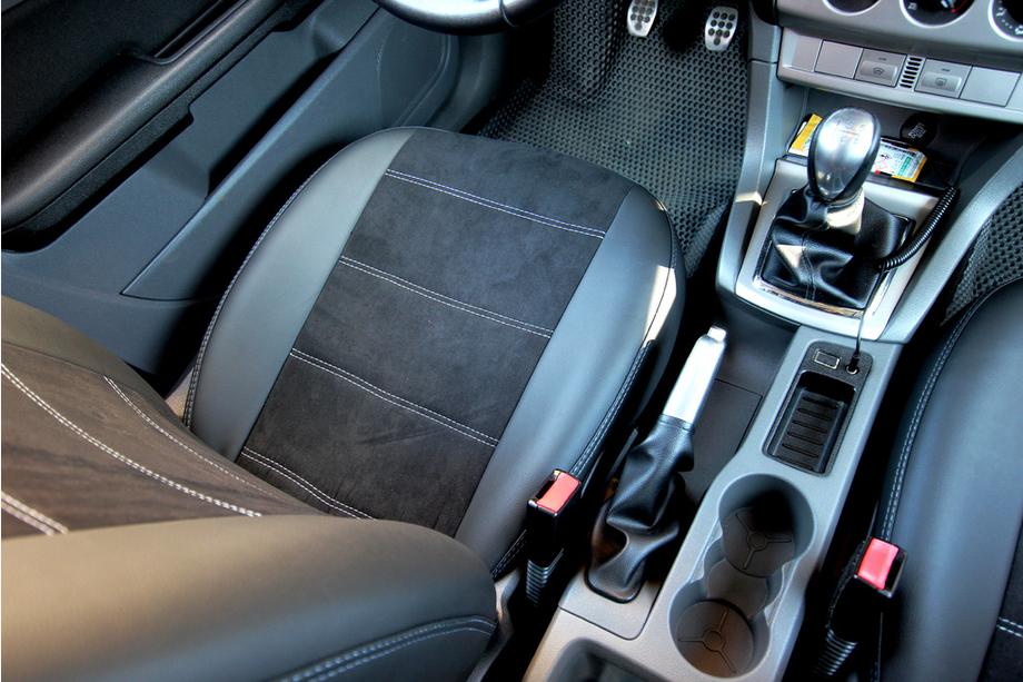 Ford Focus III 2011–2017 Autosēdekļu pārvalki eko āda+audums+antara Antara A001g (pilns salona komplekts) Foto 10