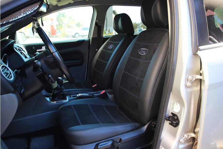 Ford Focus III 2011–2017 Autosēdekļu pārvalki eko āda+audums+antara Antara A001g (pilns salona komplekts) Foto 13