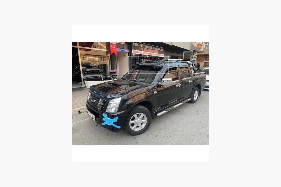 Isuzu D-Max 2011–2019 Vējstikla vizieris ar rāmi V1 (melns spīdīgs, 5 mm) Image
