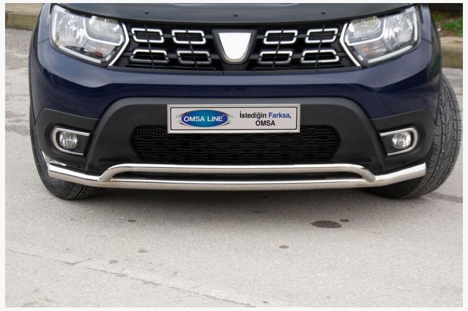 Dacia Duster 2018–2024 Priekšējais aizsargstienis Vegas (60/42 mm, nerūsējošais tērauds) Image