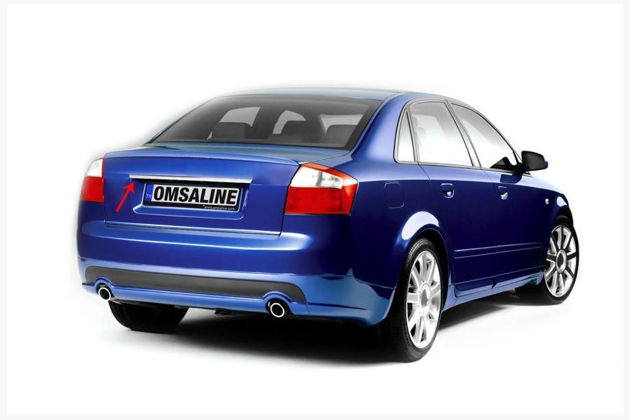 Audi A4 B6 2000–2004 Nerūsējošā tērauda uzlika virs numura zīmes OmsaLine Image