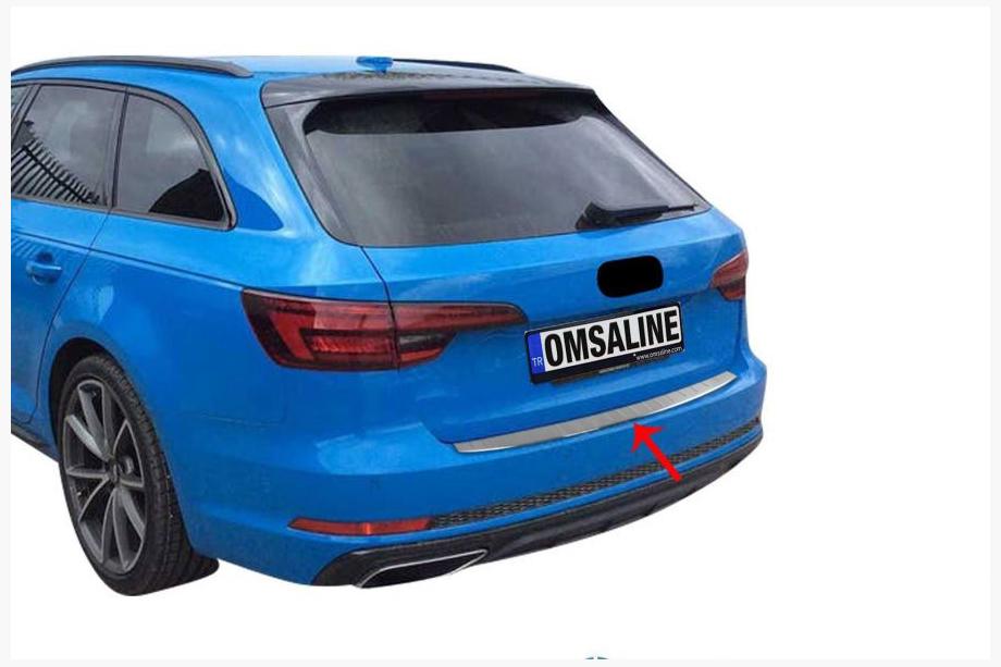 Audi A4 B9 2015–2024 Aizmugurējā bampera aizsarguzlika OmsaLine (Avant, nerūsējošais tērauds) Image