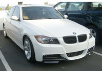 BMW 3. sērija E90/E91 2005–2011 DPT priekšējā bampera lūpas uzlikas (E90 M-Sport 2005-2008, melns spīdīgs, 2 gab.) foto 1