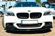 BMW 5. sērija F10/F11 2010–2016 Priekšējā bampera lūpa OmsaLine (melna) foto 5