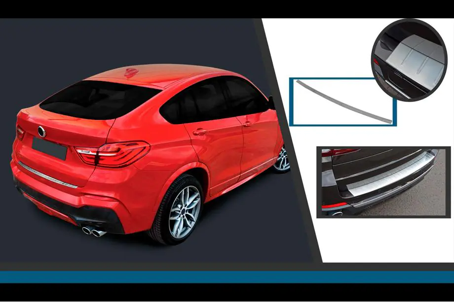 BMW X4 F26 2014–2018 Aizmugurējā bufera aizsarguzlika no nerūsējošā tērauda OmsaLine Image