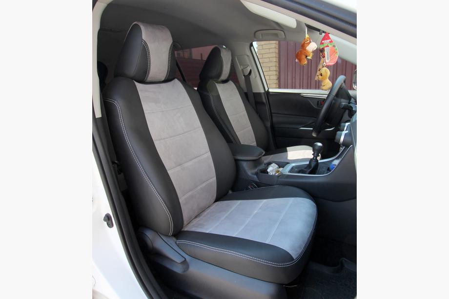 Toyota Rav 4 2019–2025 Automašīnas sēdekļu pārvalki eko āda + audums + Antara Antara A0010 (pilns salons) Foto 1