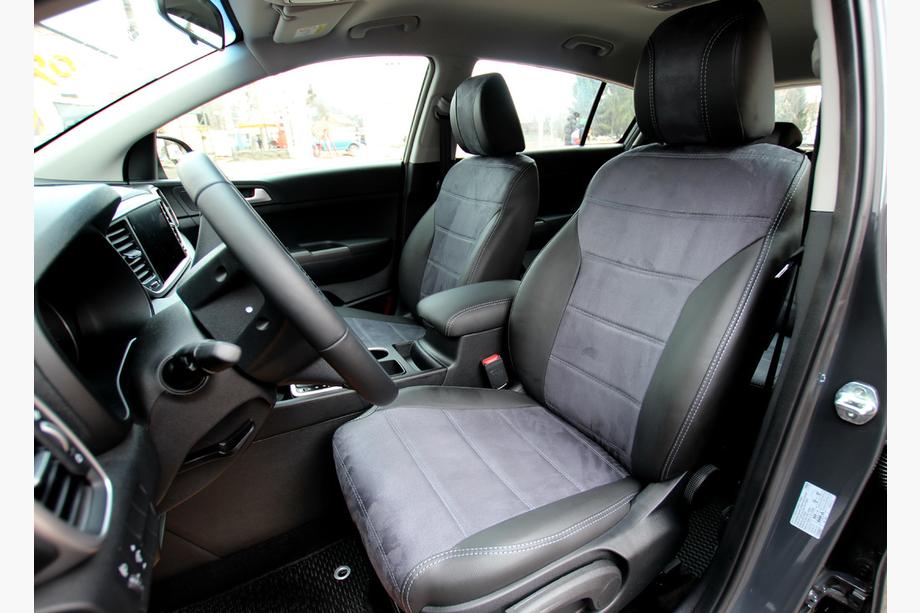 Kia Sportage 2021– Automašīnas sēdekļu pārvalki eko āda + audums + Antara Antara A0010 (pilns salons) Image