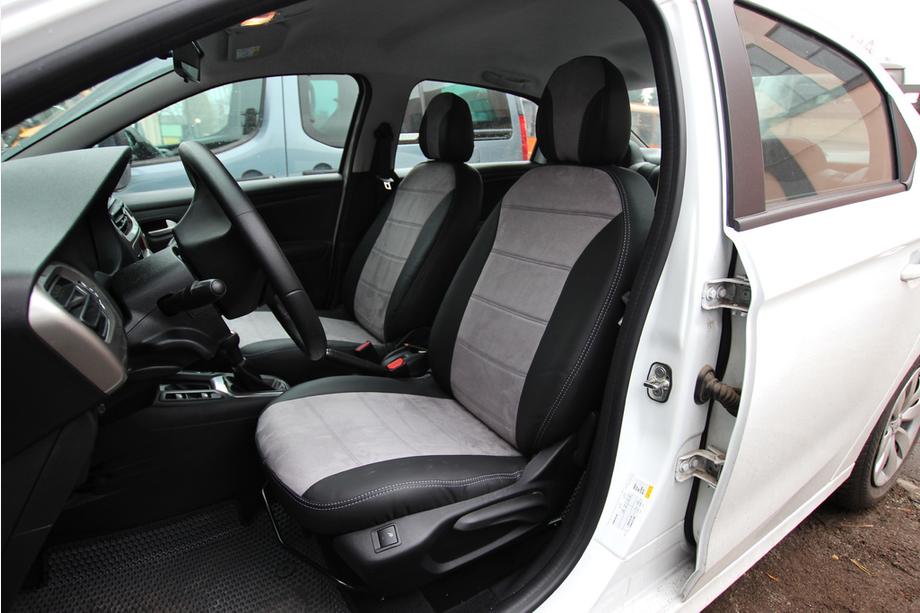 Citroen C-Elysee 2013–2022 Automašīnas sēdekļu pārvalki eko āda + audums + Antara Antara A0010 (pilns salons) Foto 1