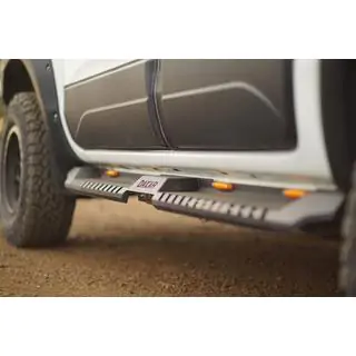 Sānu sliekšņi Dakar V2 ar LED (2 gab., metāls) Land Rover Freelander I 1997–2006 foto 3