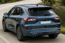 Ford Kuga/Escape 2019– Bagāžnieka malas uzlika (nerūsējošā tērauda) OmsaLine – itāļu nerūsējošais tērauds foto 2