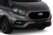 Ford Custom 2013–2022 Radiatora režģa apmale 2018+ (4 gab., nerūsējošais tērauds) foto 1