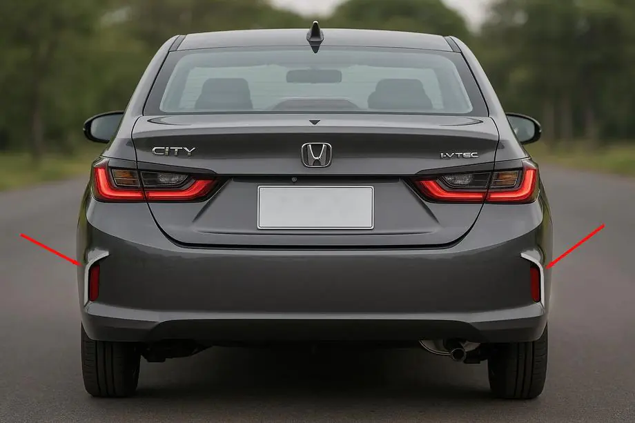 Honda City 2021– Nerūsējošā tērauda apmales aizmugurējā bampera atstarotājiem SD (2 gab.) Image