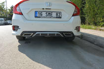 Honda Civic Sedans X 2016–2021 Aizmugurējā bampera difuzors (Meliset, krāsots) foto 2