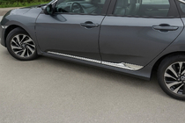 Honda Civic Sedans X 2016–2021 Durvju moldings V2 (komplekts 4 gab., nerūsējošais tērauds) foto 1
