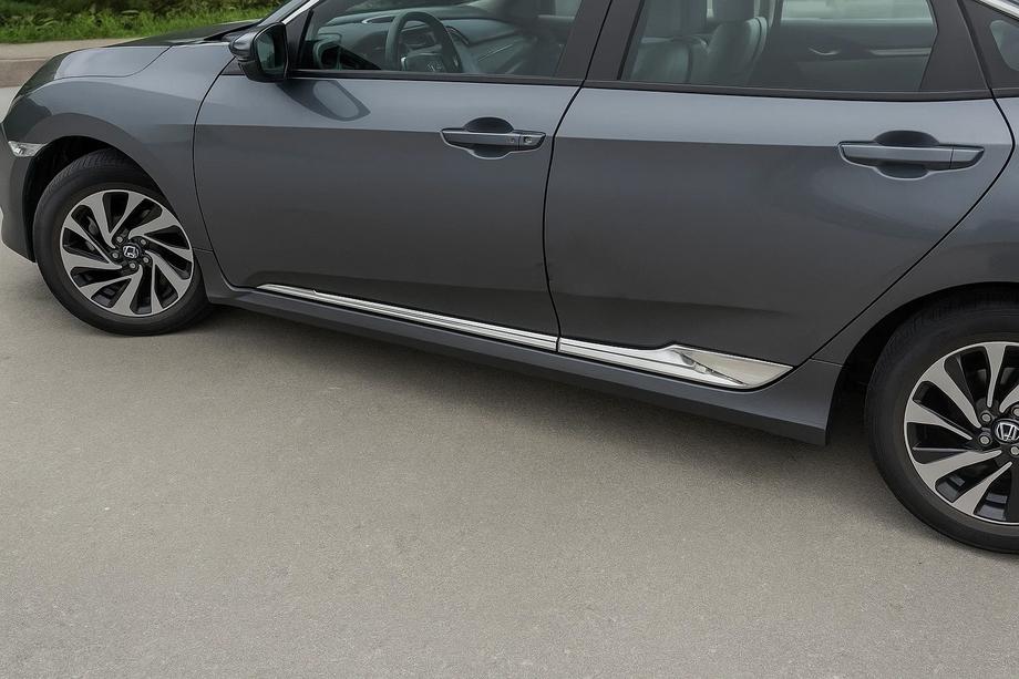 Honda Civic Sedans X 2016–2021 Durvju moldings V2 (komplekts 4 gab., nerūsējošais tērauds) Image